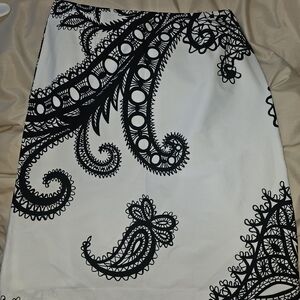 David Meister Monochrome Paisley Skirt